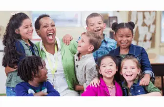 Teacher with students in classroom