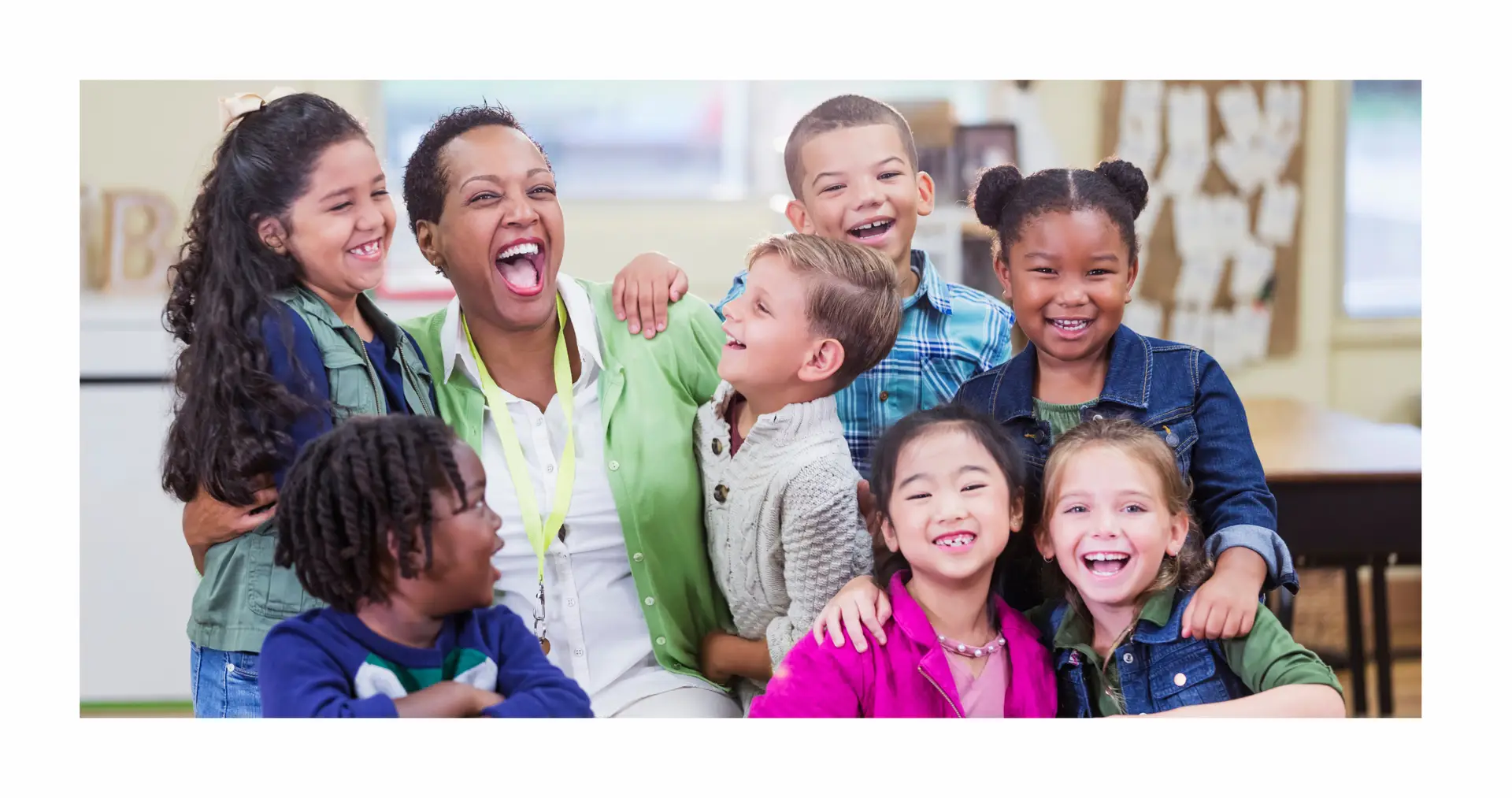 Teacher with students in classroom