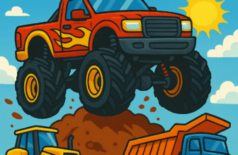 Monster Trucks & Mighty Machines – Printable Coloring Book (Instant Download)